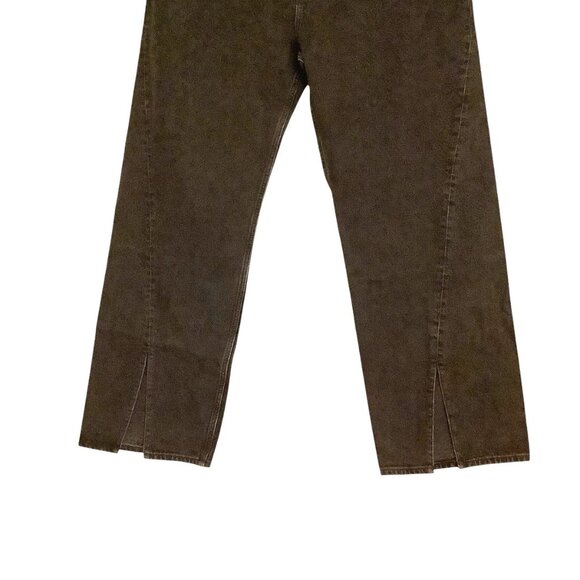NWT Abercrombie Fitch The 90s Relaxed Jeans High Rise Front Slit Womens 34/18R - Picture 4 of 9